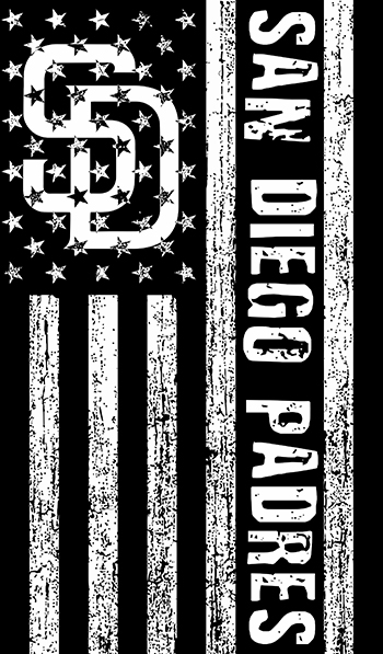 San Diego Padres Black And White American Flag logo iron on paper